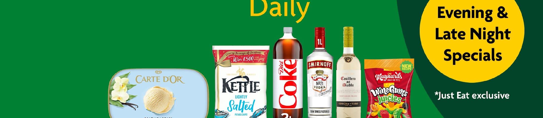 evening & late night specials just eat exclusive