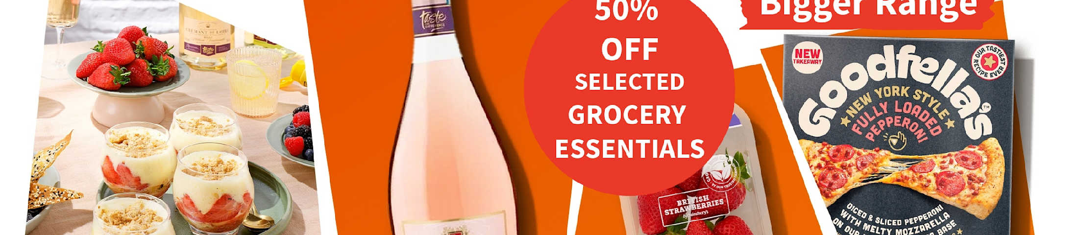 50% off selected grocery essentials. Sainsbury's Bigger range
