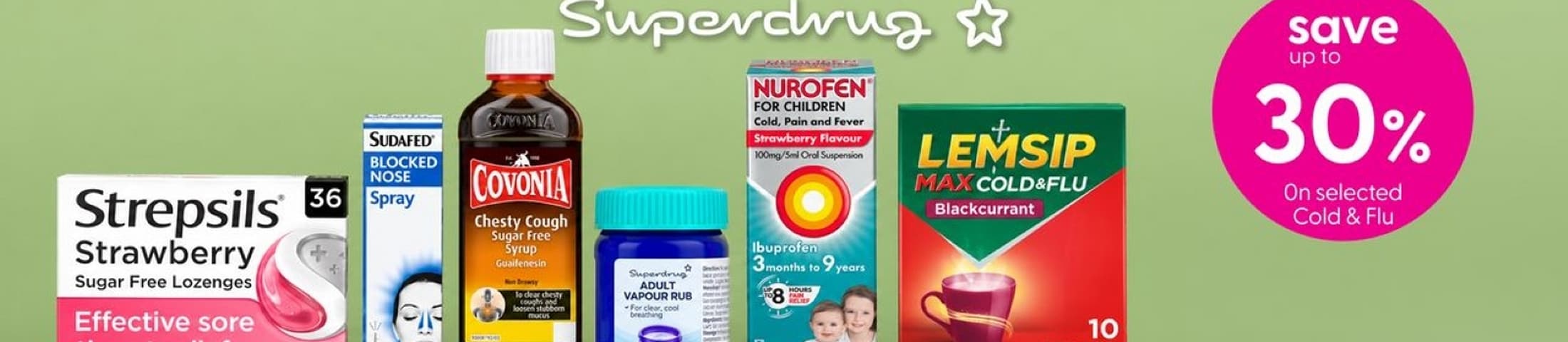 save up to 30% on selected cold & flu