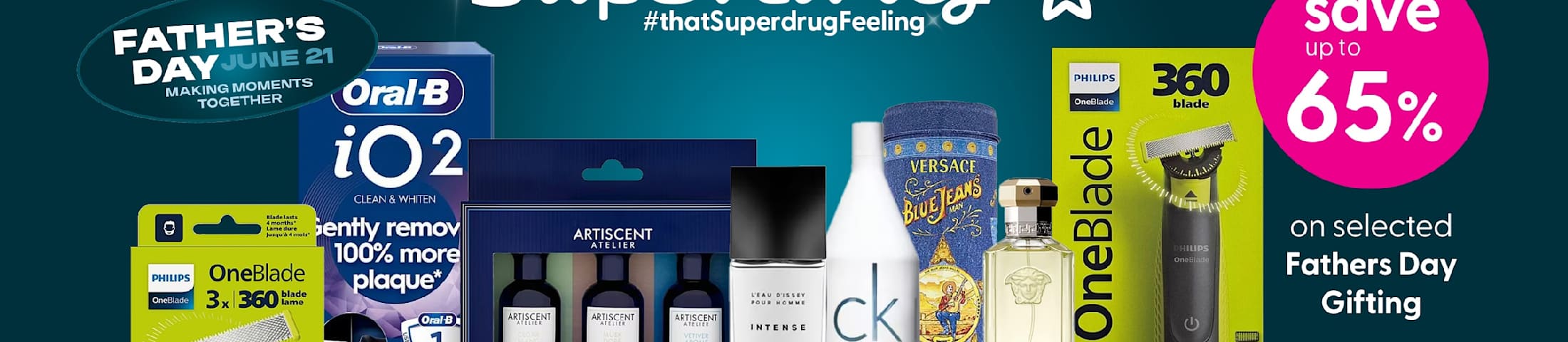 Save up to 65% on selected Fathers Day Gifting. Superdrug #thatSuperdrugFeeling