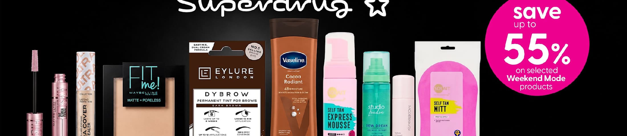 save up to 55% on selected weekend mode products