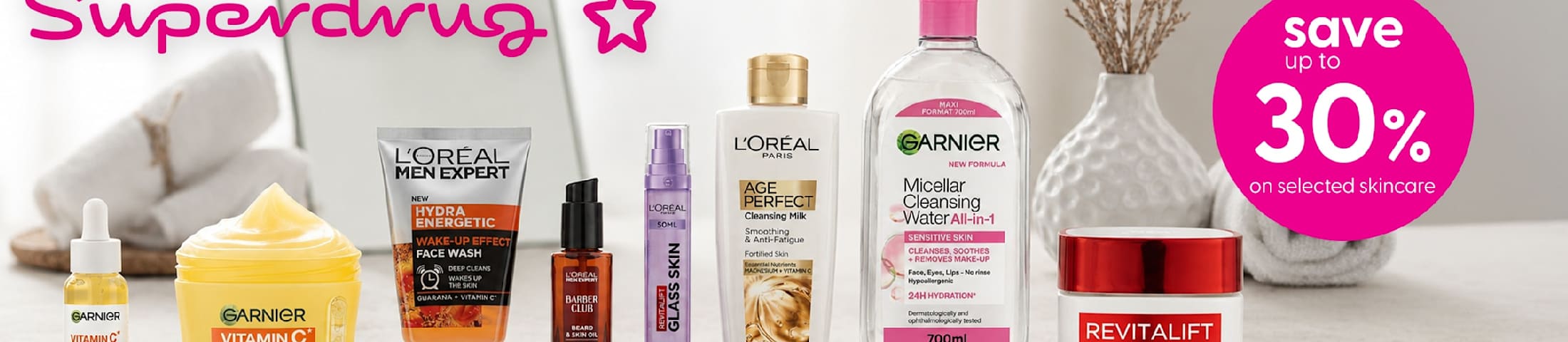 Save up to 30% on selected skincare. Superdrug
