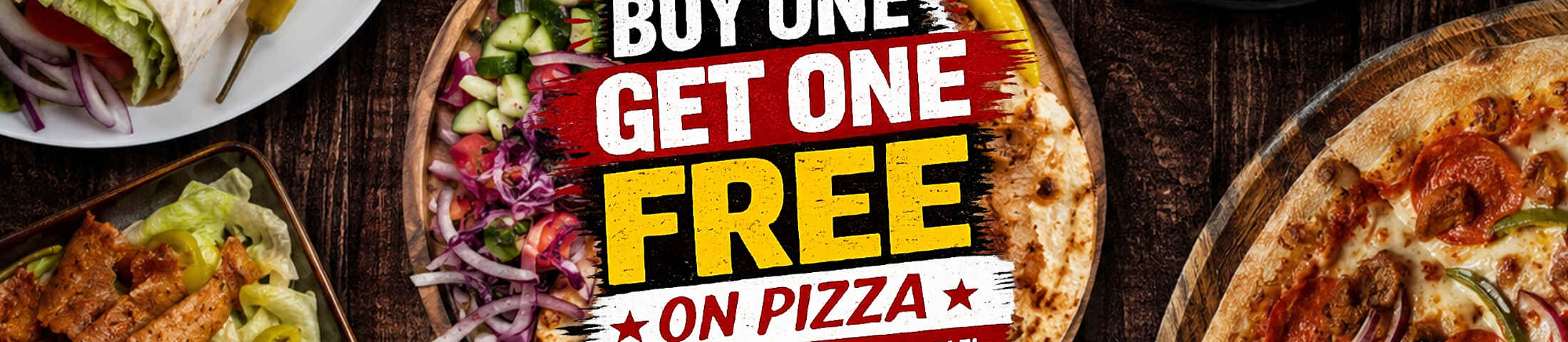 BUY ONE GET ONE FREE ON PIZZA 