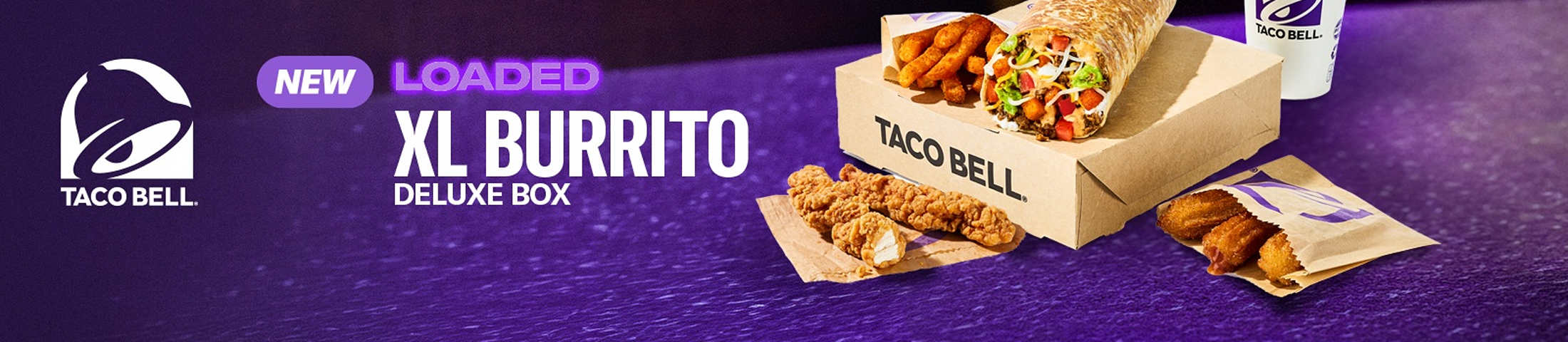 Taco Bell New XL Burrito Deluxe Box