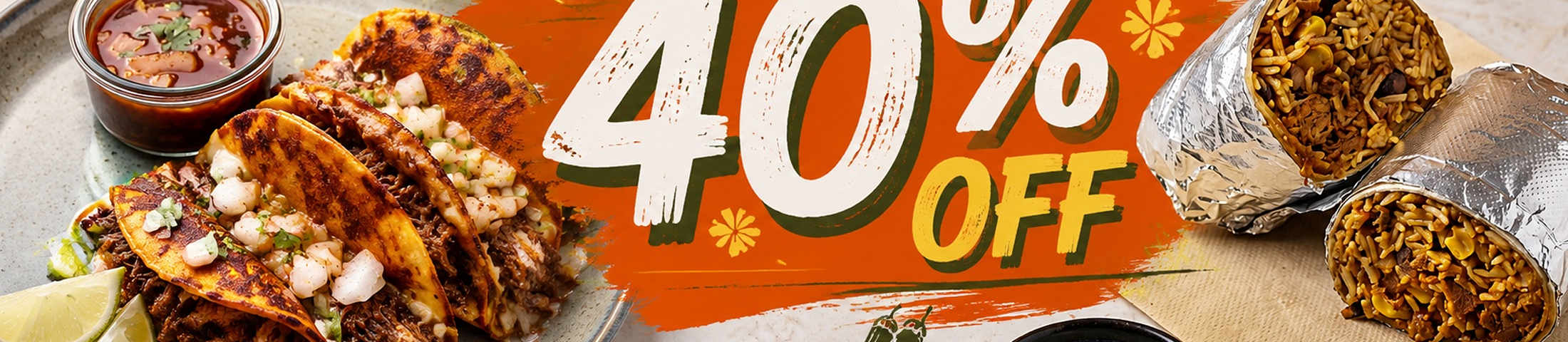Spend £15 and get 40% off