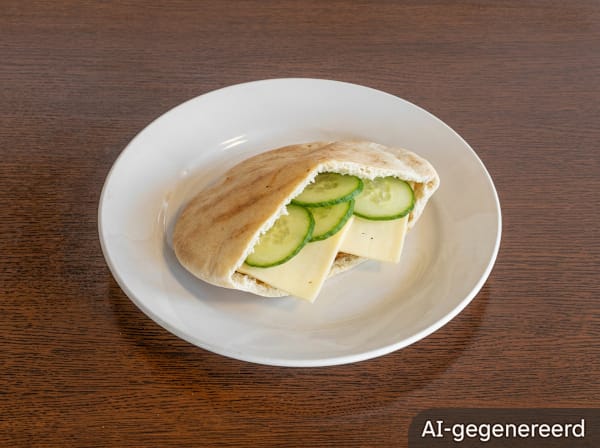 Pita with cheese and cucumber
