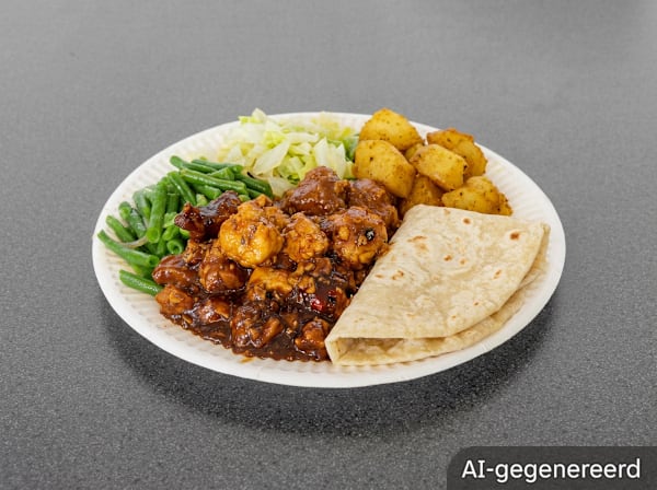 Roti with spicy ketjap chicken fillet and hot chicken ( Spicy 🌶️ lovers )