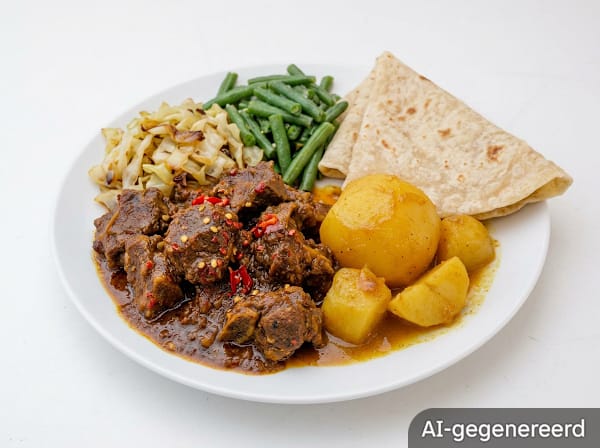 Roti with spicy lamb meat 🔥🌶️ (spicy lover)