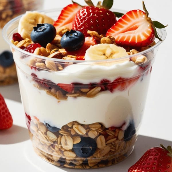 Yogurt with fruit mix and granola