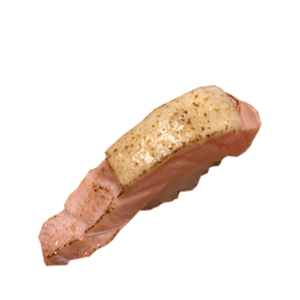 Sake cheese flambée nigiri