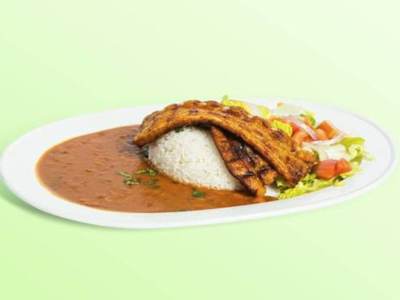 Arroz con menestra y costillas