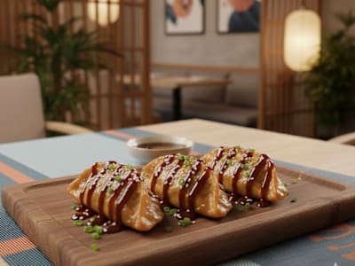 N2. Gyozas de Ternera BBQ, 3 Unidades