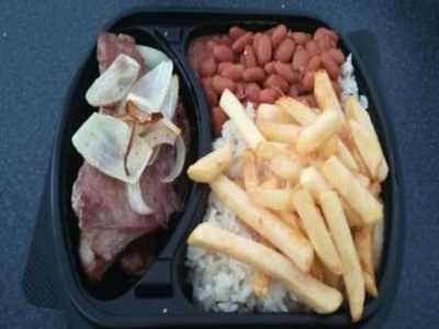 Plato Frijoles, Patatas Fritas y Arroz +1 Carne + 1 Bebida