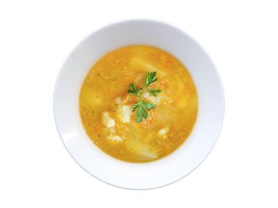 Sopa de Carne de Cangrejo con espárragos
