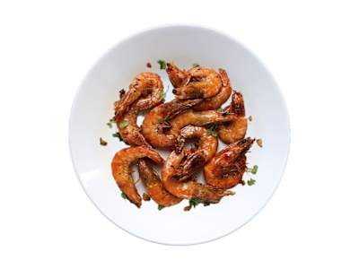 Langostinos con Bambú y Setas