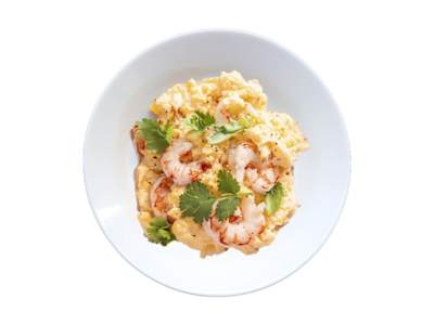 Huevos Revueltos con Gambas