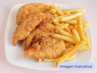Pechuga de Pollo Milanesa con Patatas
