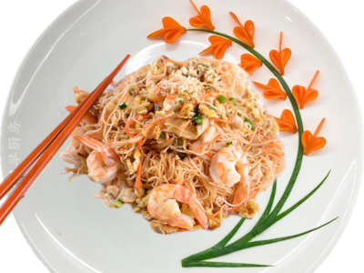 Fideos de Arroz con Gambas