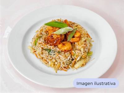 Arroz Frito con Curry y Langostinos