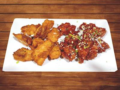 7.  Pollo Frito Coreano Mitad y Mitad