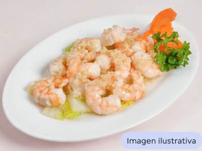 Gambas con Cebolletas a la Plancha