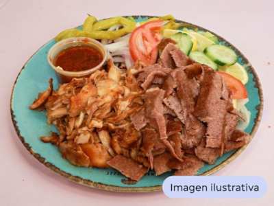 Plato Doner Kebab Carne de Pollo con Ensalada y Patatas