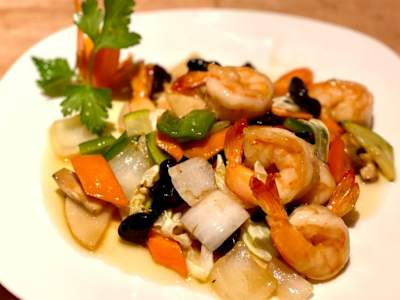 Langostino con Verduras