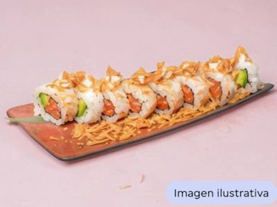 Maki de Salmón y Cebolla Crujiente, 8 Piezas ¡Nuevo!