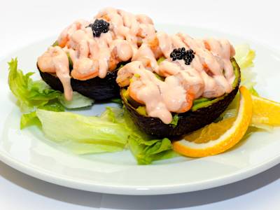 Aguacate con Gambas