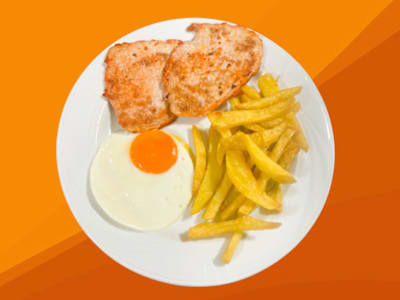 Plato Combinado de Lomo con Huevo y Patatas