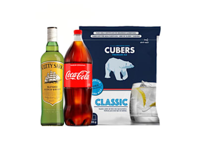 Whisky Cutty Sark 70Cl +  Hielo 2Kg + Refresco 2Lt