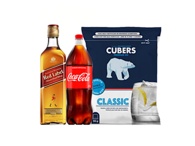 Whisky Red Label 70Cl + Hielo 2Kg + Refresco 2Lt