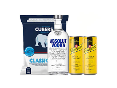Vodka Absolut 70Cl + 6 Latas Tónica + Hielo 2Kg