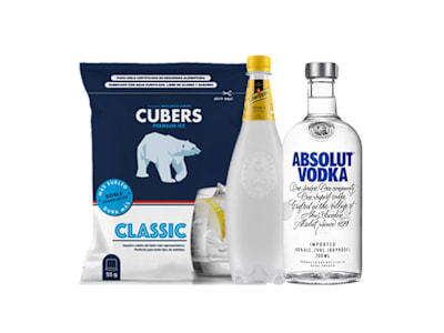 Vodka Absolut 70 Cl + 1 L Tónica + Hielo 2 Kg