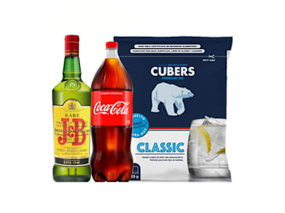 Whisky J&B 70Cl +  Hielo 2Kg + Refresco 2Lt