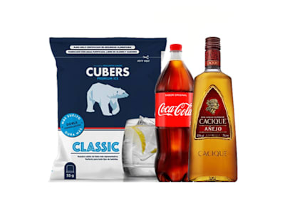 Ron Cacique 70Cl + Hielo 2Kg + Refresco 2Lt