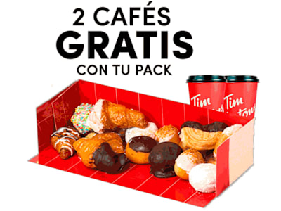 2 cafés GRATIS con tu pack Mini Bollería x16