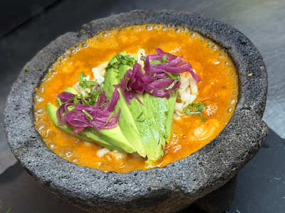 Langostinos a la Diabla con Tortillas