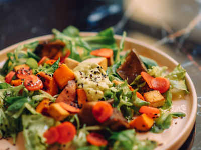 Ensalada Templada de Boniato y Berenjena a la Plancha