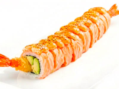 Mentai dragón roll (8 piezas)
