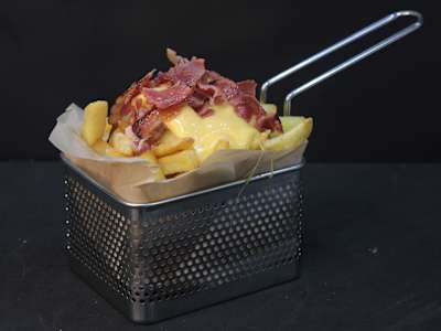 Patatas Cheddar, Bacon y Pulled Pork