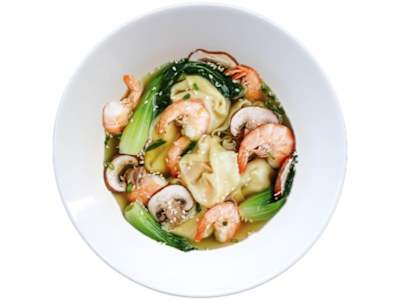 Gambas con Bambú y Setas