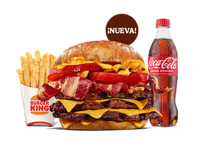 Menú Duo Bacon Cheddar Triple Carne Grande