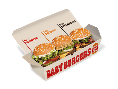 Baby Burgers: Baby whopper®, Baby steakhouse y Baby big king®
