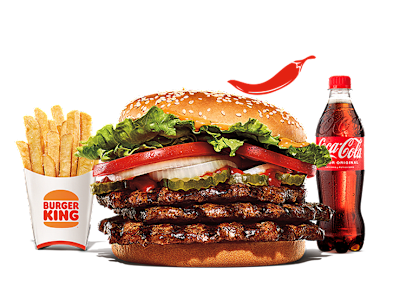 Menú Spicy Whopper® (3 carnes) Grande