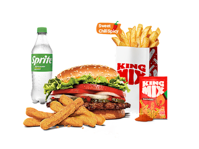 Menú whopper Spicy + Complemento + King MiX Sweet Chilli