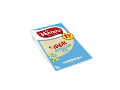 Queso de vaca tierno reducido en sal en lonchas El Ventero 80 g