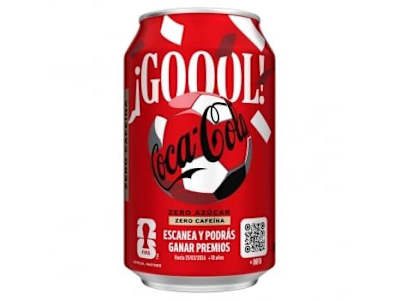 Coca Cola zero azúcar zero cafeína lata 33 cl.