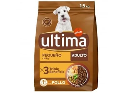 Pienso de pollo para perros adultos pequeños Ultima 1,5 kg.