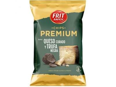 Patatas chips sabor queso curado y trufa negra Frit Ravich sin gluten 150 g.